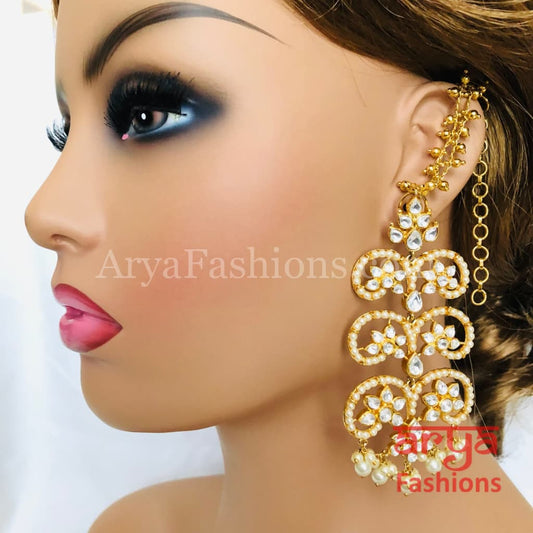 Kundan Earrings with Multicolour Beads J0524 - muteyaar.com
